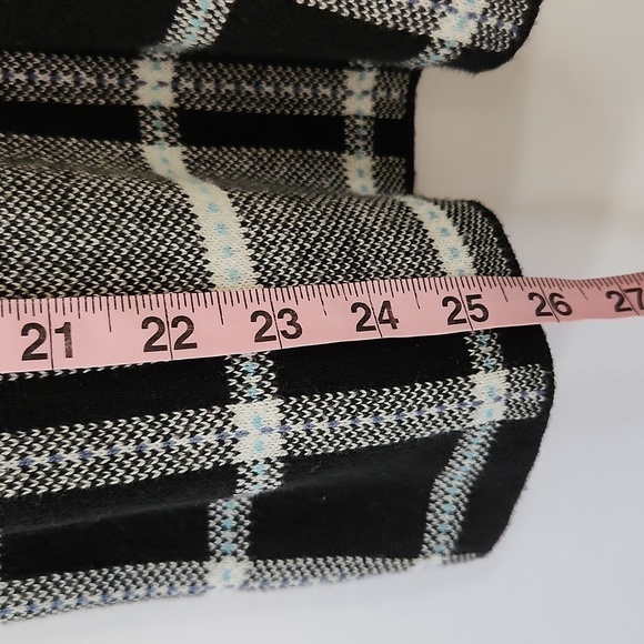 J Jill Black White Plaid Buffalo Check Cozy Knit Long Sleeve Pullover Sweater M - Picture 15 of 16